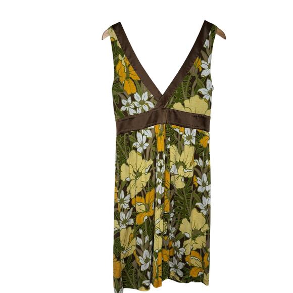 Tommy Bahama 100% Silk Size 8 Tropical Print Double V Sleeveless Dress - Picture 5 of 8